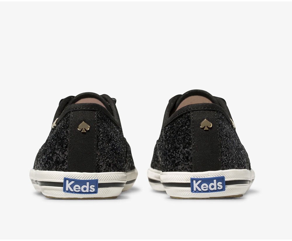 Πανινα Παπουτσια Γυναικεια - Keds Kate Spade New York Champion Glitter - Μαυρα - MAYHZ5297